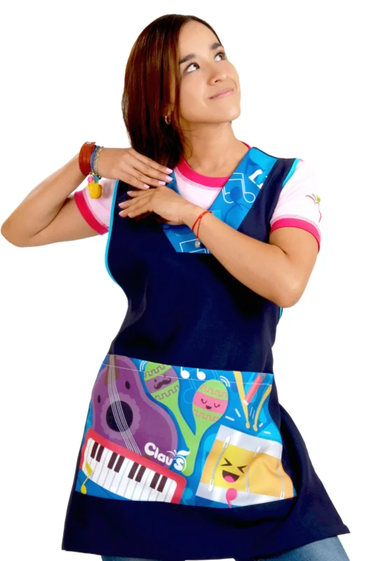 mandil para maestra de preescolar K3006 COSTADO FRENTE 1