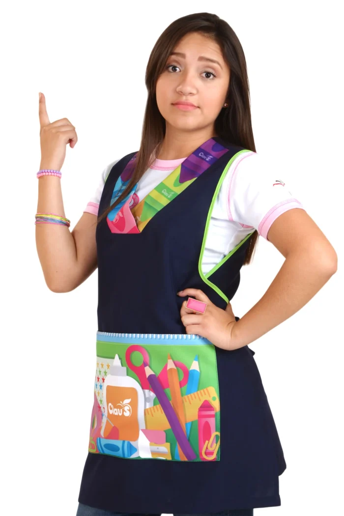 mandil para maestra de preescolar KM0407 COSTADO IZQ
