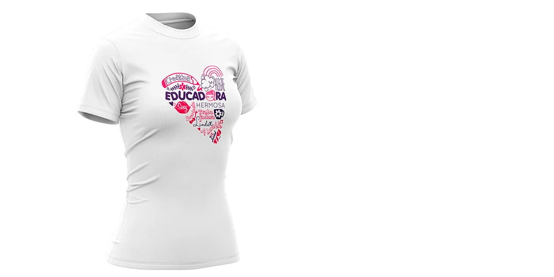 DISEÑO DE PLAYERAS PARA MAESTRAS DE PREESCOLAR