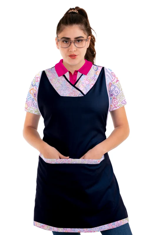 BATA PARA EDUCADORA ESTAMPADA MODERNA